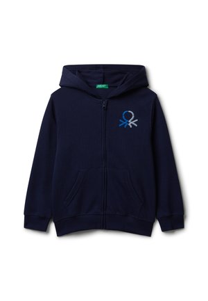 AND EMBROIDERED LOGO AT FRONT. , - Zip-up sweatshirt - blue