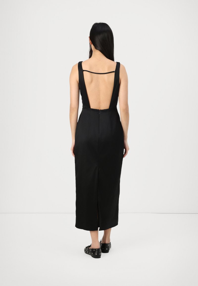 Abercrombie & Fitch High-Neck Satin Sculpt Midi Dress - Occasion wear -  black - Zalando.co.uk