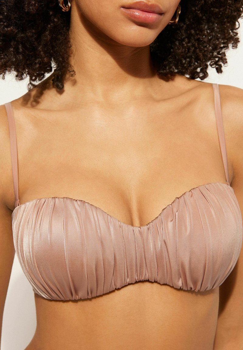 Calzedonia SHINY SATIN Top de bikini shiny satin powder pink