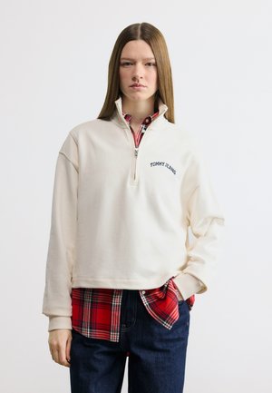 VARSITY ZIP - Sweatshirt - ancient white