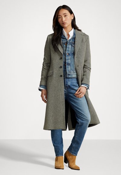 Polo Ralph Lauren HERRINGBONE COAT - Klasisks mētelis - black/cream