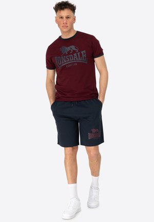 SET NORMALE PASSFORM MAIST - Tracksuit bottoms - oxblood dark navy