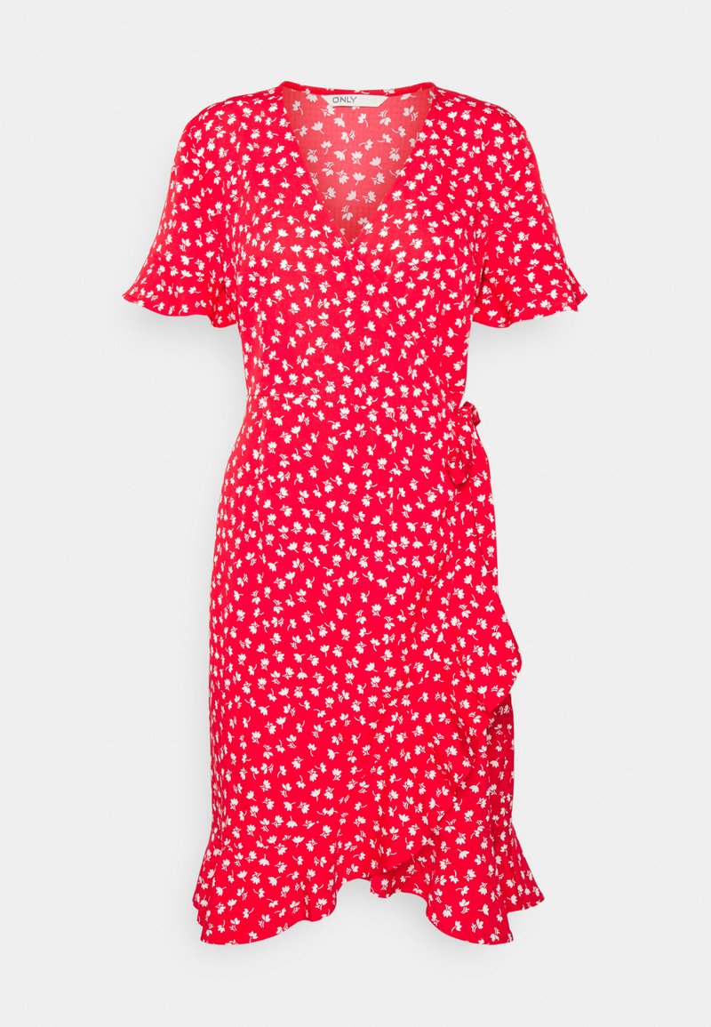 ONLY ONLOLIVIA WRAP DRESS - Dnevna haljina - mars red