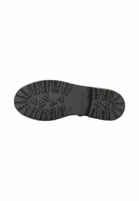 Suela de zapato de goma negra con surcos profundos, tamaño 37 marcado, nombre de la marca "Caprice" y un logo de corazón visible.