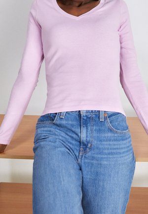 Langærmet T-shirt - mottled lilac