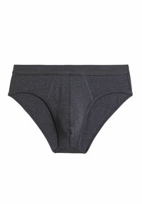 Šedé bavlněné boxerky s hladkým povrchem, vybavené širokým pasem s logem a klasickým plným střihem.