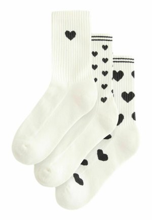 HEARTS 3 PACK - Șosete - black cream