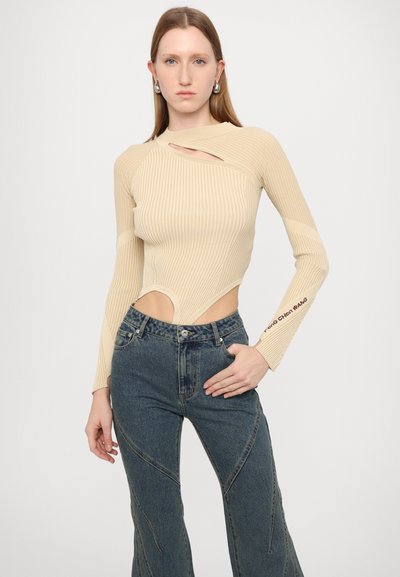 Feng Chen Wang DECONSTRUCTED LOGO  - Camiseta de manga larga - beige