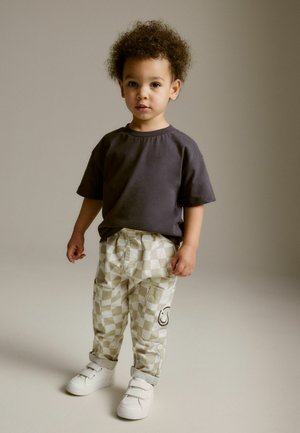 ZEBRA LIME RED RIBBED SUMMER BOYS JOGGER SET - LIME/RED