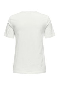 Camiseta blanca de algodón con un cuello redondo clásico, mangas cortas y una textura suave. La parte posterior es lisa sin detalles adicionales.