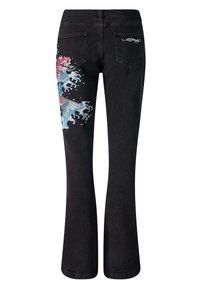Ed Hardy KOI FISHING - Bootcut jeans - washed black