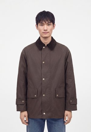 GANT, WAXED BARN JACKET - Light jacket - black/brown