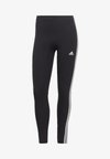 ESSENTIALS 3 STRIPES HIGH WAISTED - Leggings - black/white