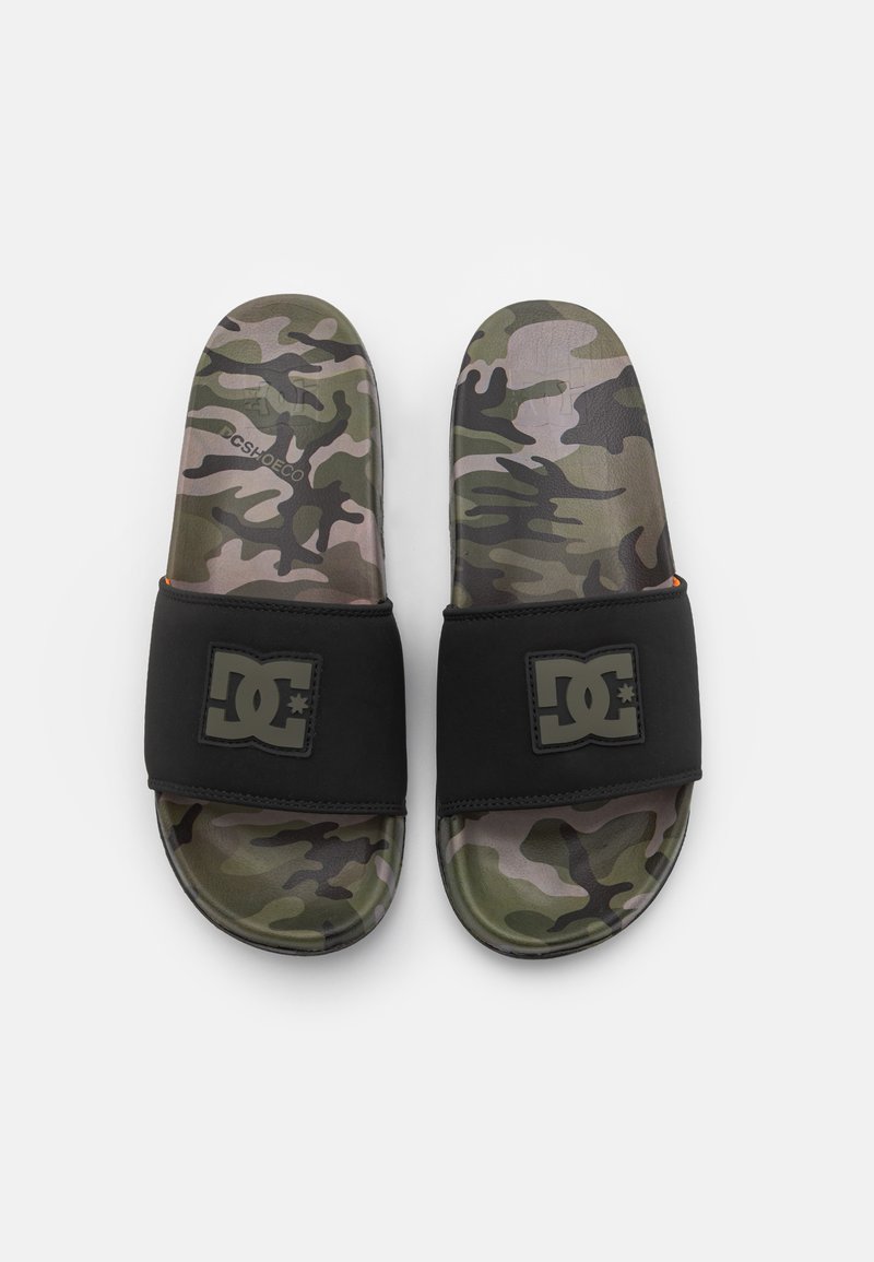 DC Shoes SLIDE UNISEX - Sandalias planas military/black/verde oliva - Zalando.es