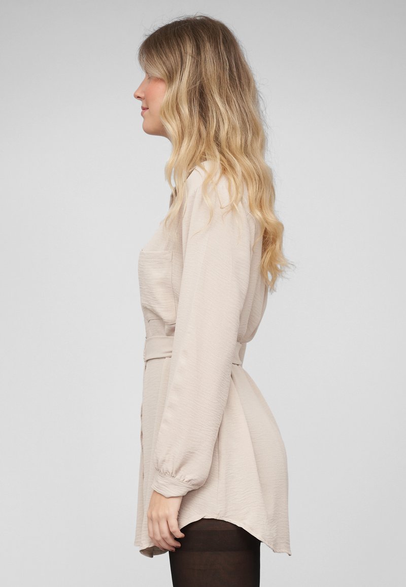 Cloud 5ive LONGSLEEVE WITH TIE-BELT - Day dress - beige - Zalando.ie
