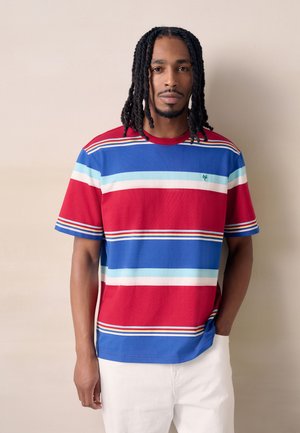 Next, REGULAR FIT - HORIZONTAL STRIPED T-SHIRT . - T-shirt imprimé - red blue