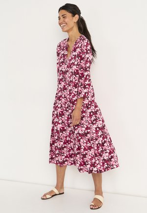 WITH FLOUNCES - Robe de jour - wine-red patterned