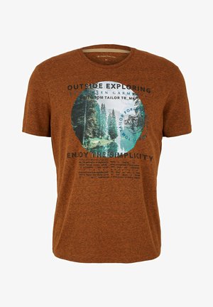 MIT FOTOPRINT - Print T-shirt - equestrian brown snow melange