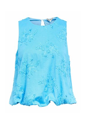Object, TOP EMBROIDERED SLEEVELESS - Blouse - azure blue
