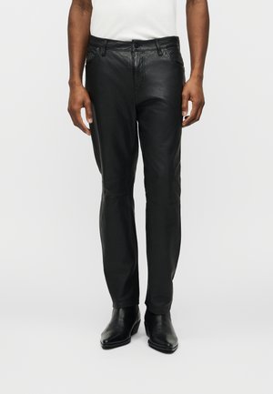 EXCLUSIVE LYNCH TROUSER - Kožené kalhoty - black