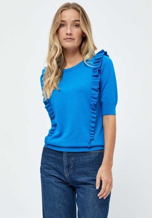 MIVESIA KNIT T-SHIRT. - Jednoduché tričko - ocean blue