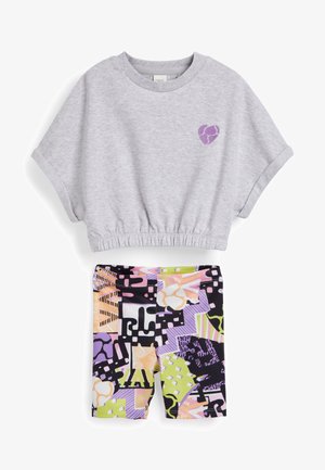 SET - Szorty - purple green skater style print