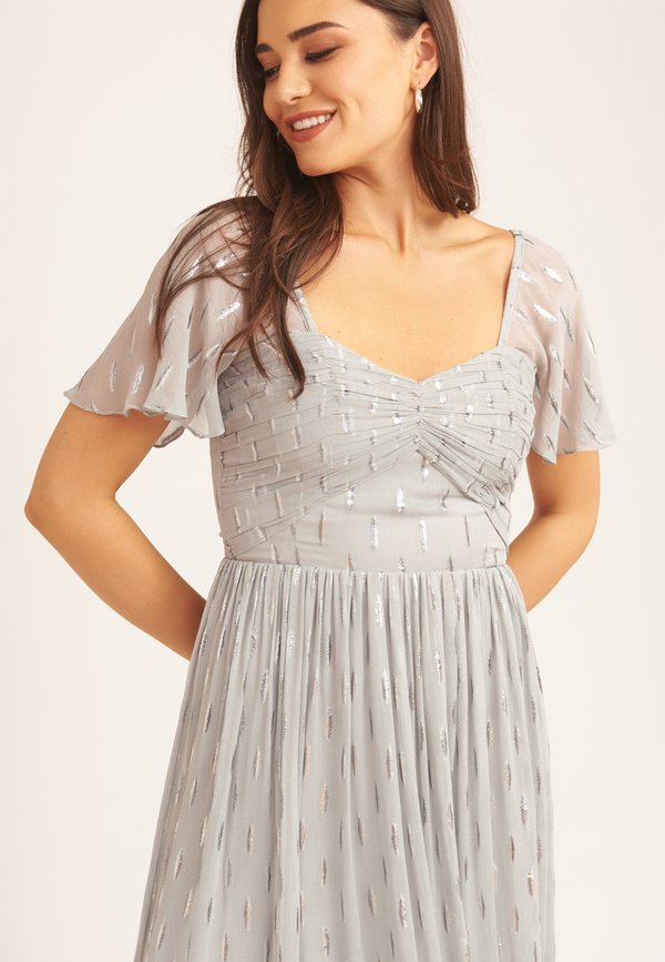JACQUARD METALLIC SLEEVES MIDI - Cocktail dress / Party dress - silver4