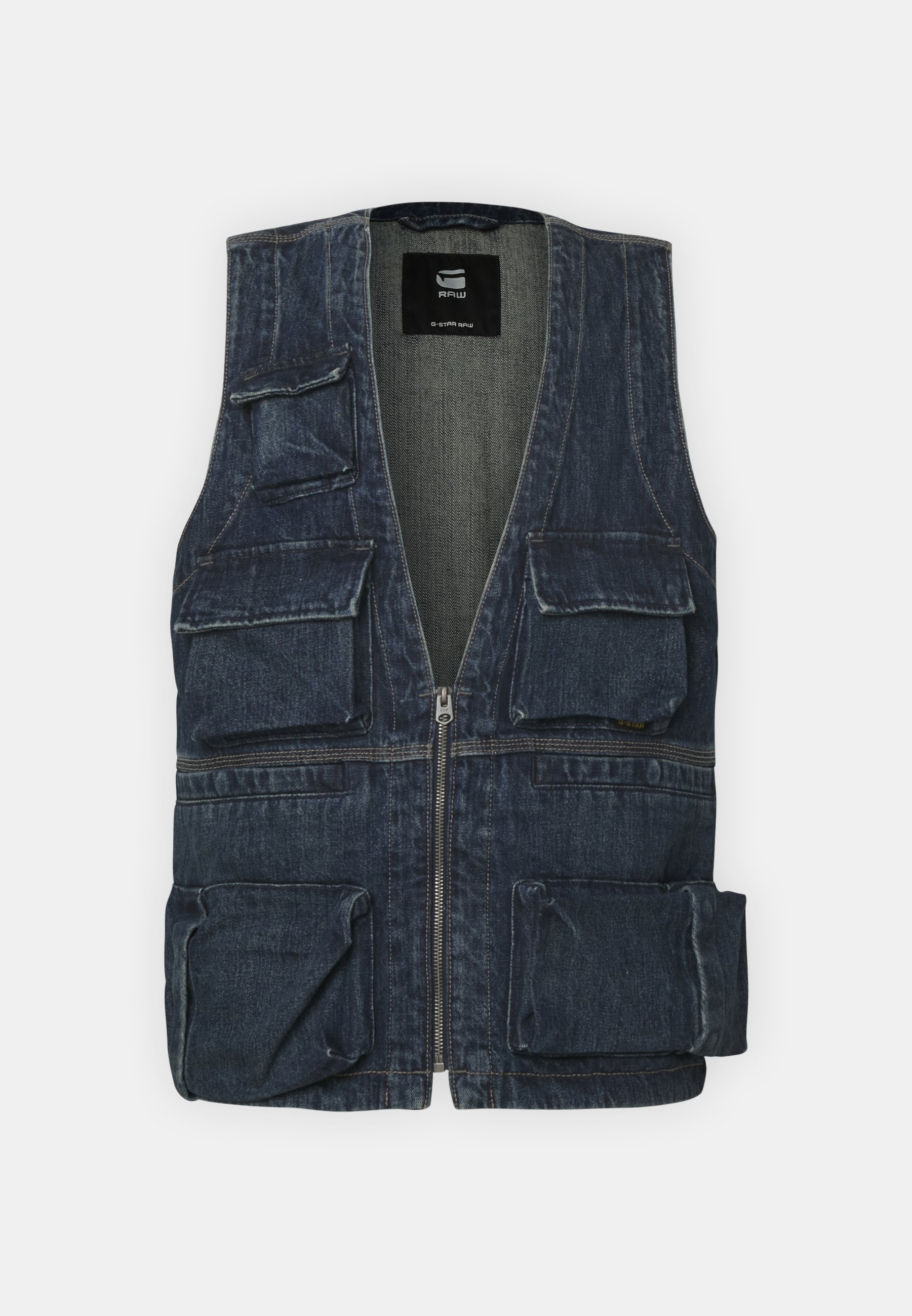 G-STAR VEST - Waistcoat - sentry blue/dark-blue denim - Zalando.co.uk