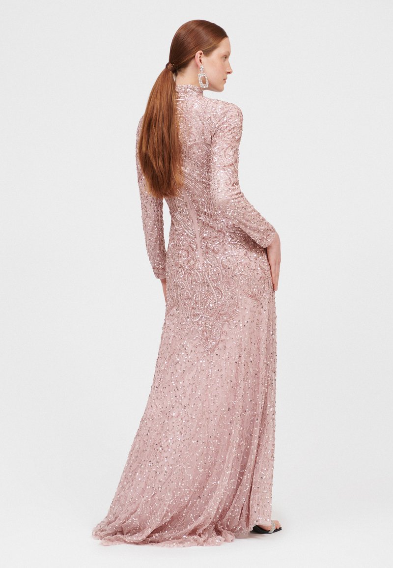strapless open back dress Lynne Pink Sequin Midi Dress  Frock and Frill