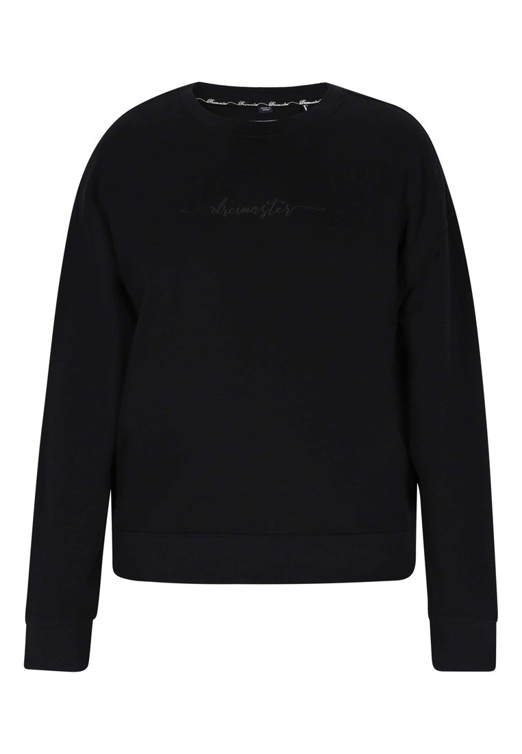 Schwarzer Sweatshirt aus weichem Stoff, mit Rundhalsausschnitt und langen Ärmeln. Dezentes Branding-Detail über der Brust. Klassische Passform.