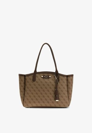 Guess, LINDSEY TOTE - Handtas - latte logo