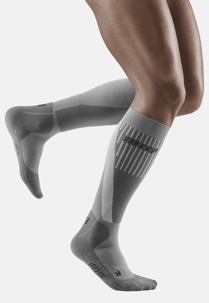 CEP COLD WEATHER COMPRESSION SOCKS RUNNING KNEE HIGH MEN - MADE IN GERMANY - Sportsokken - grey