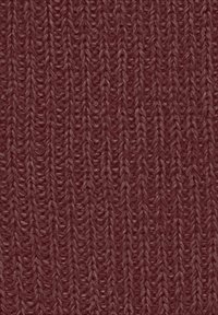Gros plan sur un tissu tricoté texturé de couleur rouge foncé avec un motif à rayures verticales et des fibres de fil visibles.