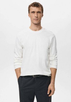 Langærmet T-shirt - white