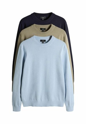 REGULAR FIT - FINE CREW NECK 3 PACK - Svetrík - blue/green