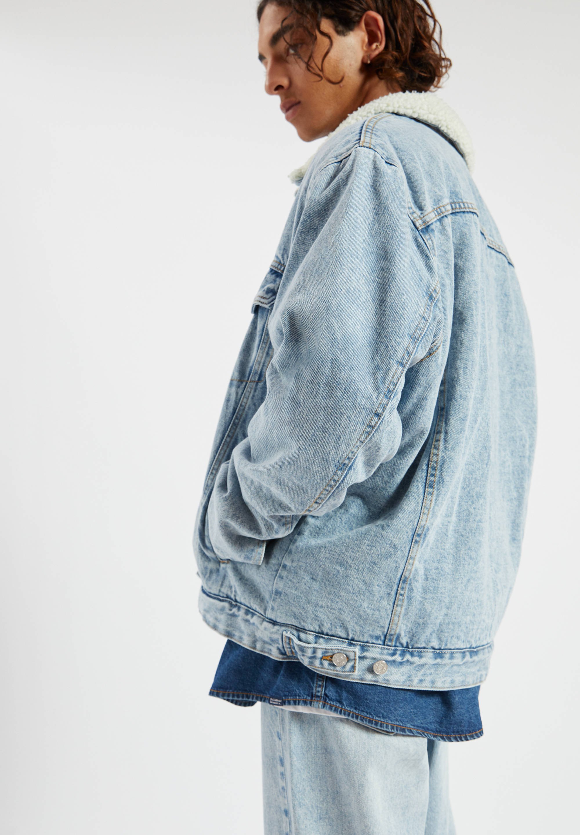 pull&bear oversized denim jacket