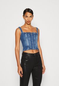 Guess Róz Guess ROZ BUSTIER - Bluse - the lima/blue denim - Zalando.ch