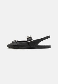 KONNIE DOUBLE BUCKLE SLING - Kannarihmaga baleriinad - black