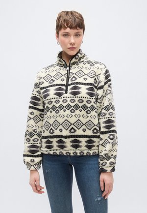 ONLNEW DALLAS HIGHNECK ZIP - Sweat polaire - birch/dark grey