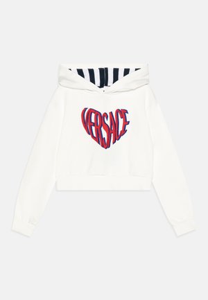 Versace LOGO EMBROIDERY - Hoodie - white/multicolor