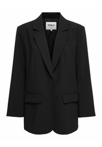 Sort blazer med skræddersyet design, der har en enkelt knaplukning, to forlommer og en brystlomme. Glat stof med et klassisk udseende.