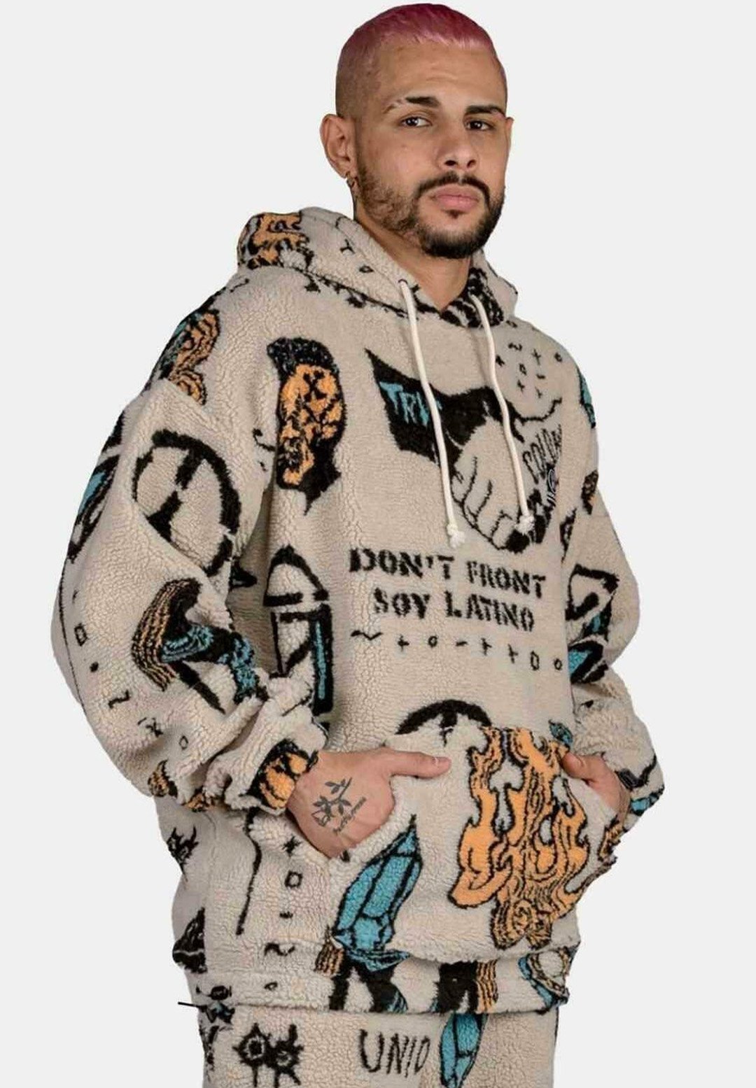 SUDADERA - Jersey con capucha - multicolor/beige - Zalando.es