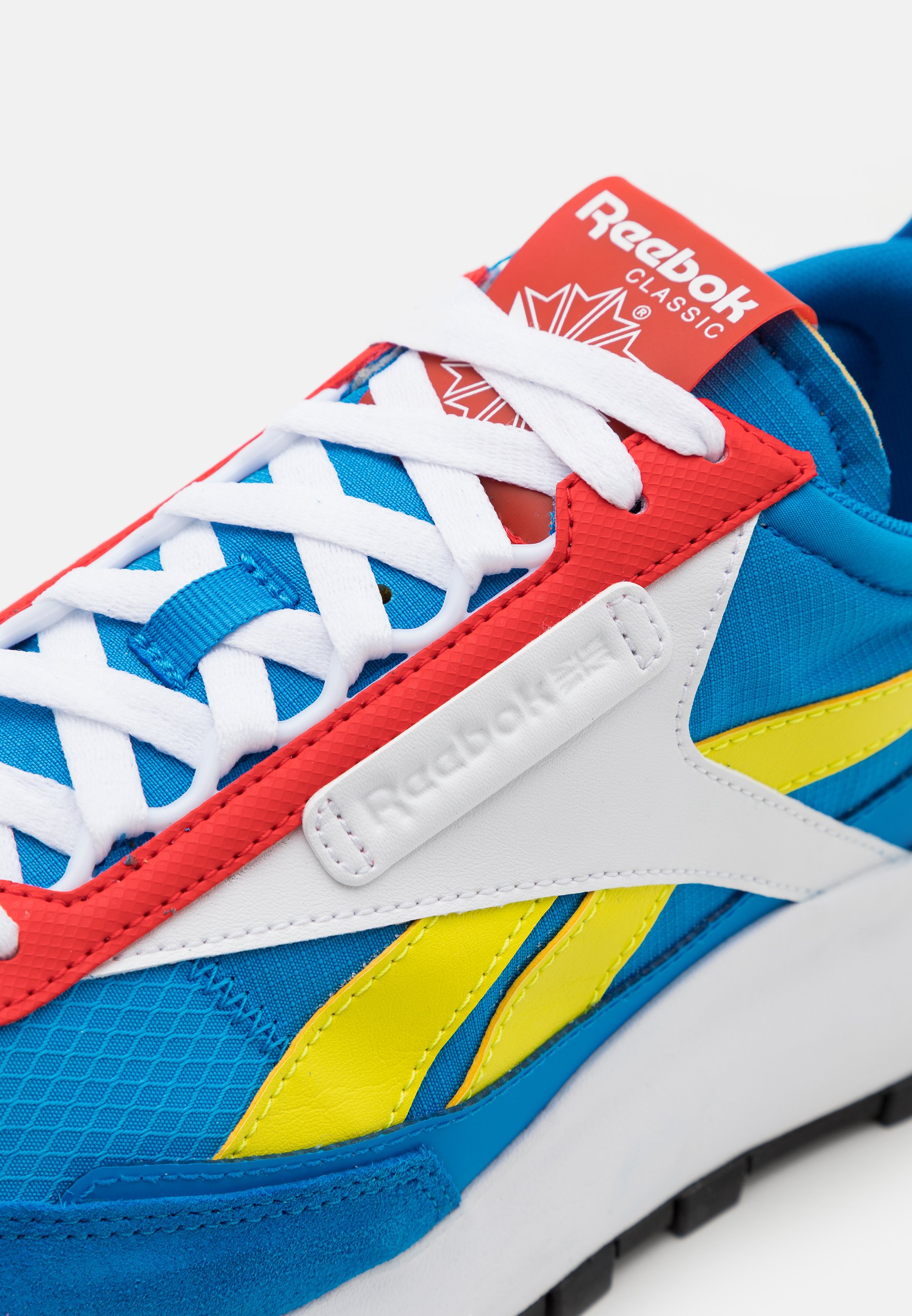 red and blue reebok