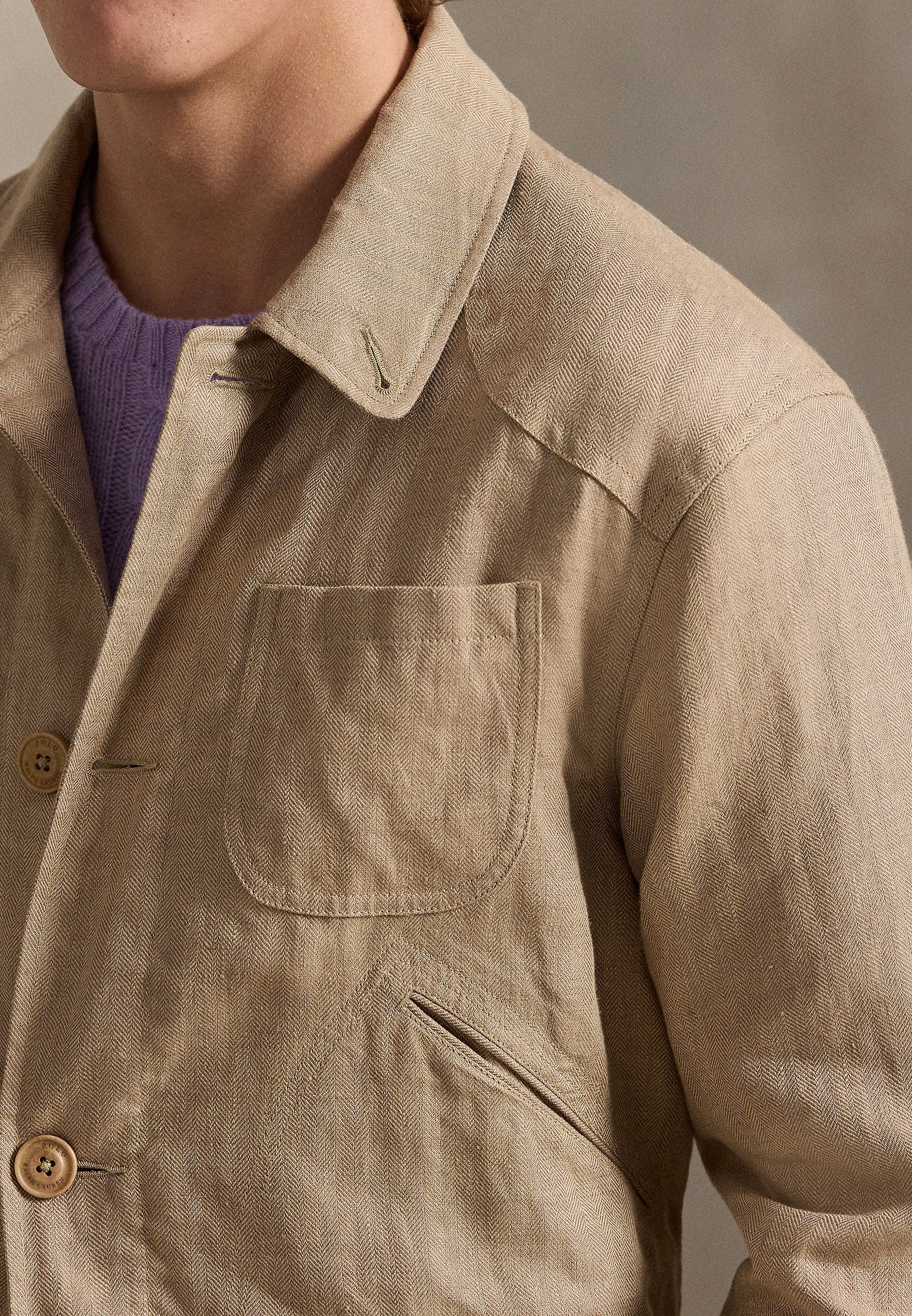 Polo Ralph Lauren LINEN HERRINGBONE UTILITY JACKET - Veste légère