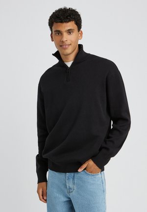 COL ZIPPÉ - Pullover - noir