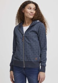 Oxmo - OXVENDELA - Sweater met rits - total eclipse melange Miniatuurafbeelding 1