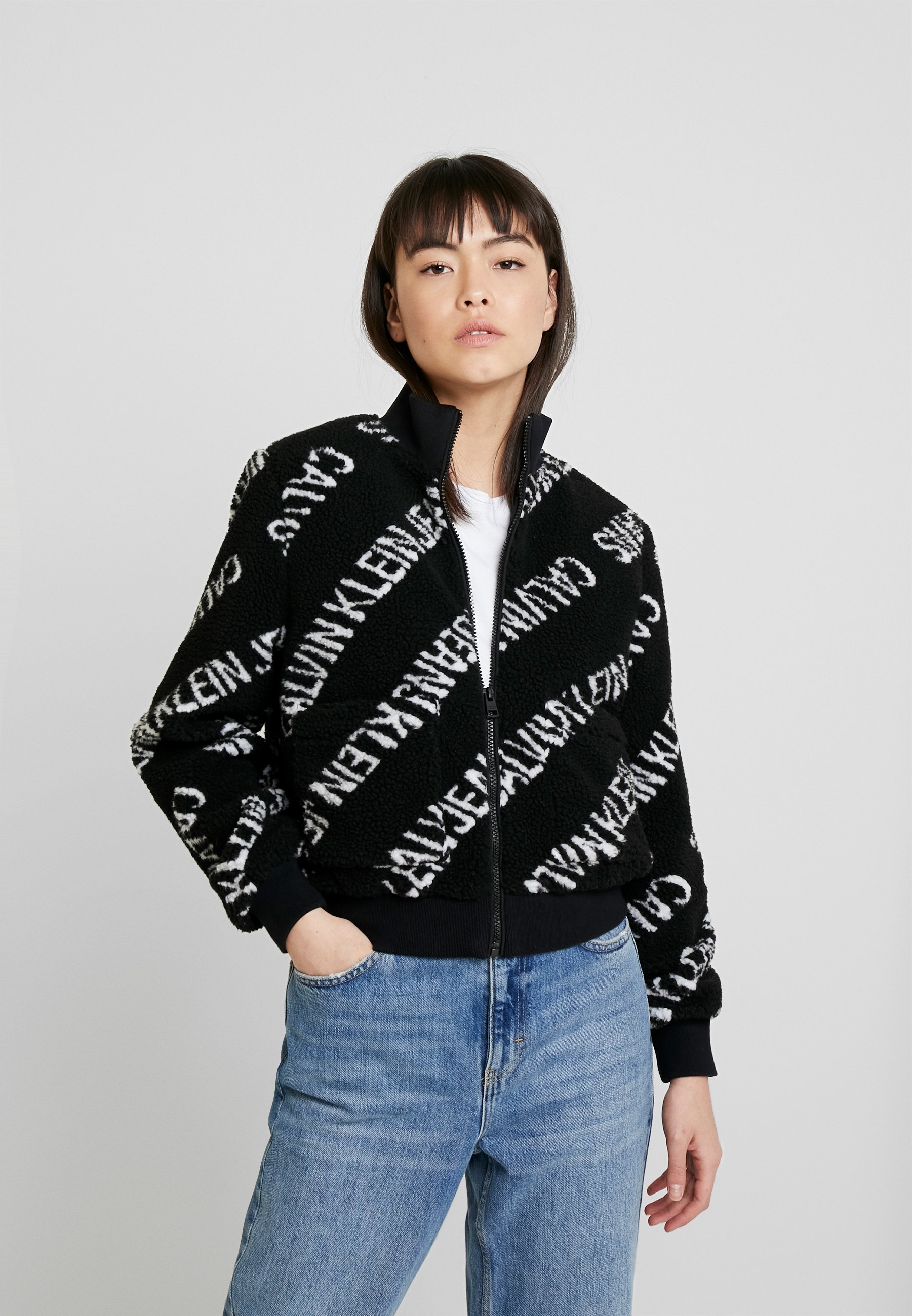 calvin klein denim sherpa jacket