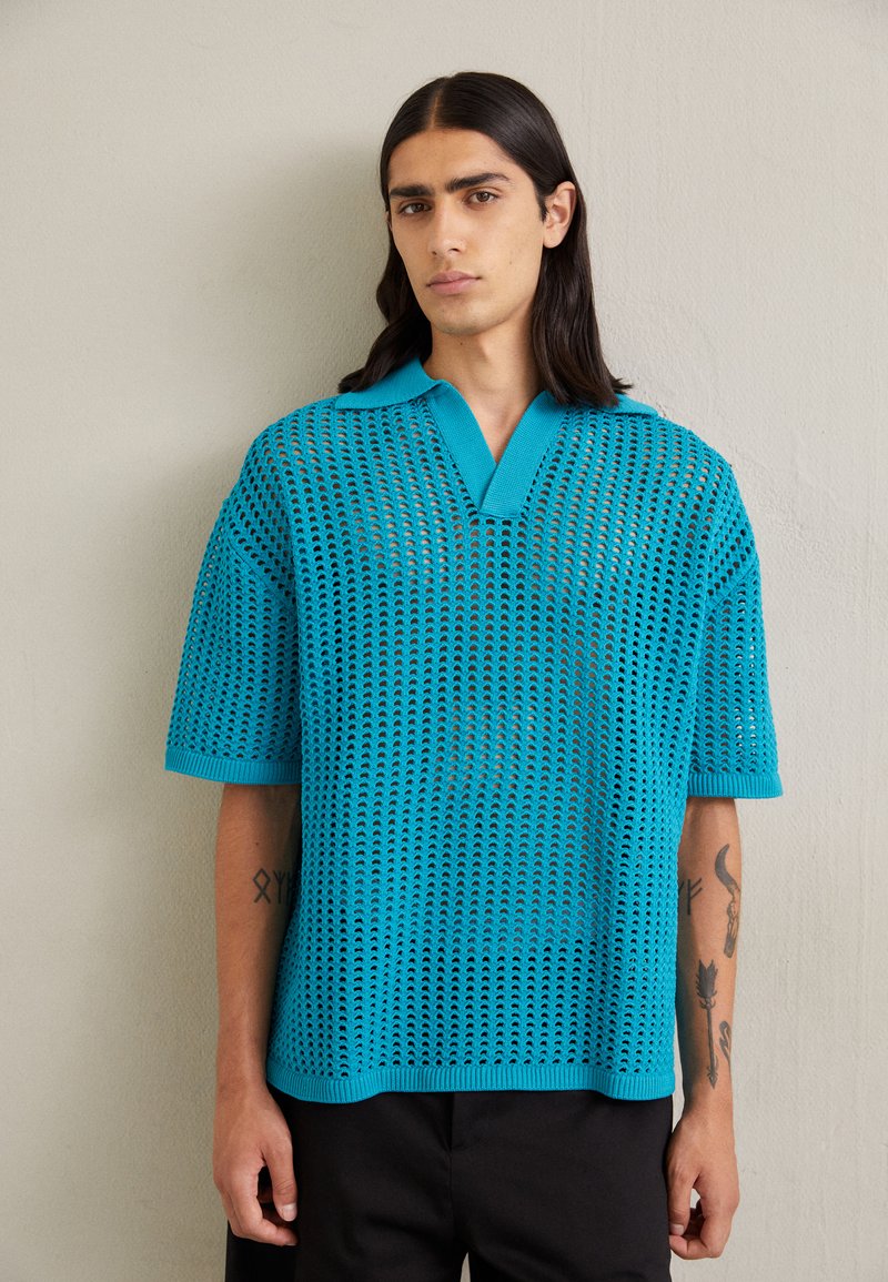 WOOYOUNGMI MENS Tshirt imprimé blue/bleu ZALANDO.FR