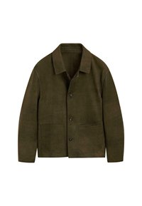 DISTRESSED EFFECT - Læderjakker - mottled dark green
