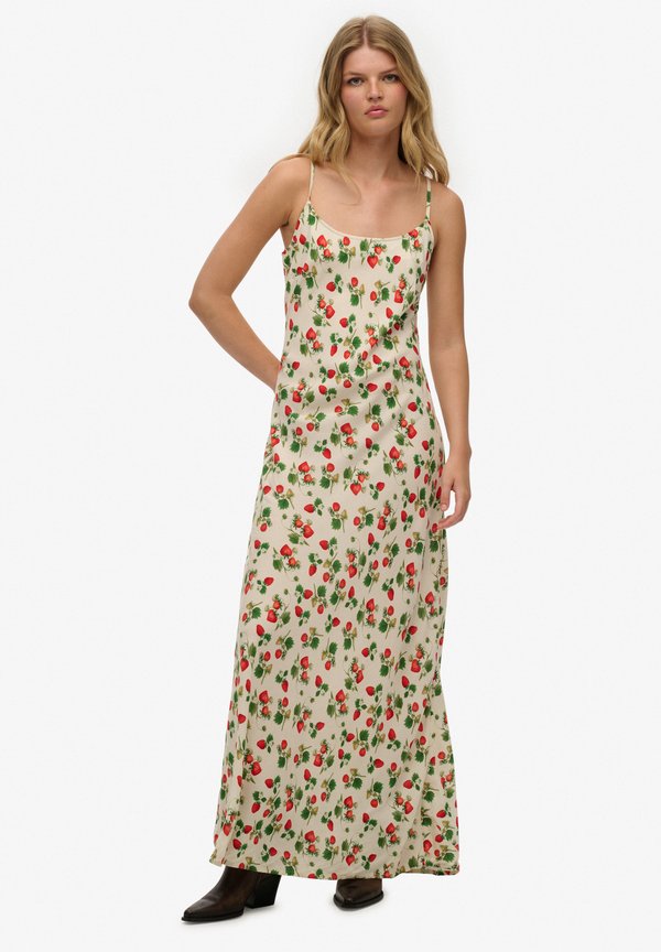 BIAS CUT - Maxikleid - strawberry